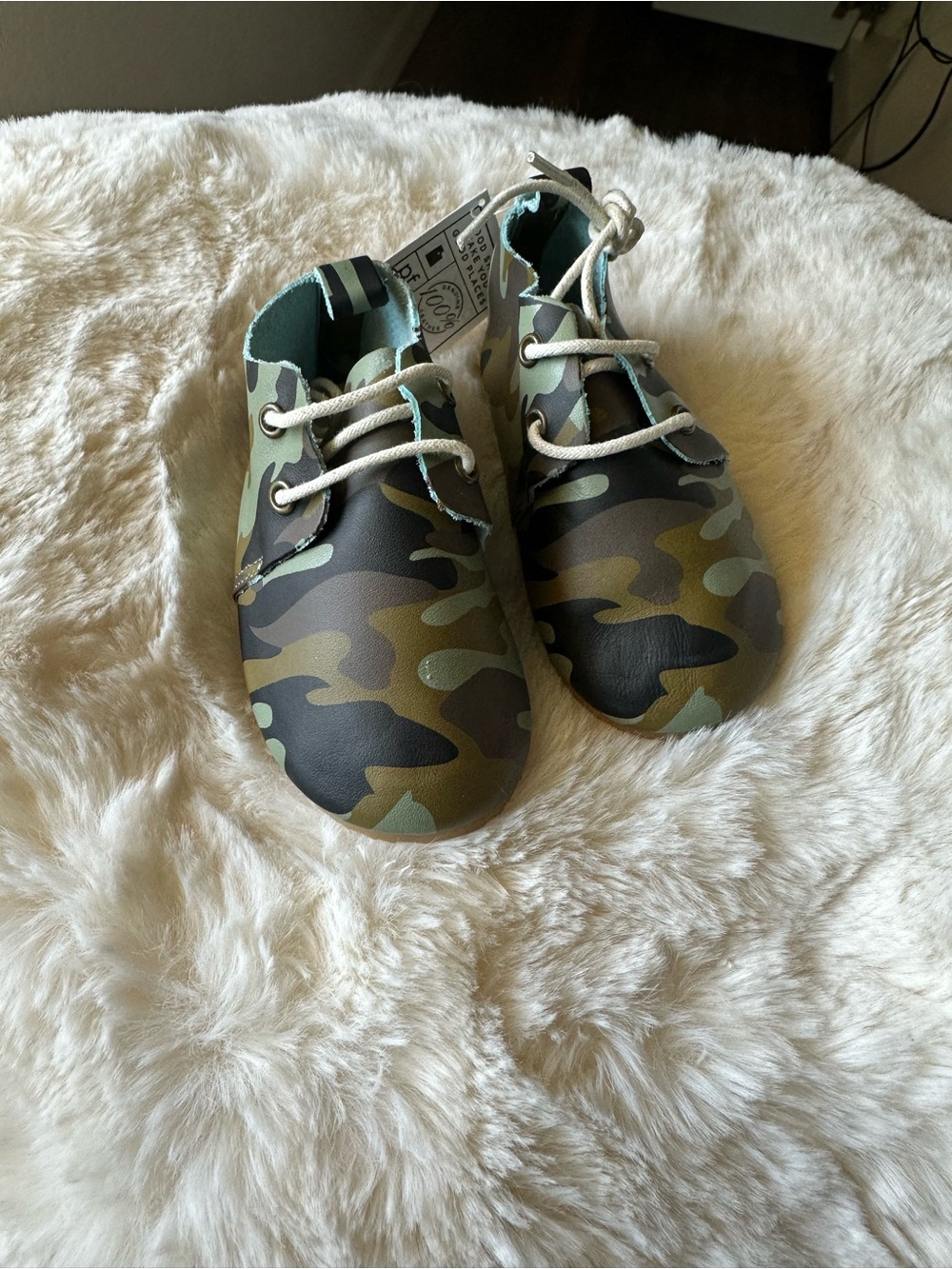 Piper finn baby Camouflage Lace-Up Shoes - Olive Camo size 6